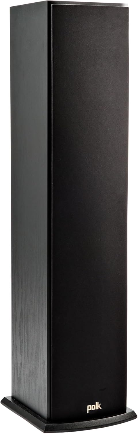 Polk Audio T50 Home Theater and Stereo Floor Standing Tower Speaker (Single, Black) - Deep Bass Response, Dolby and DTS Surround