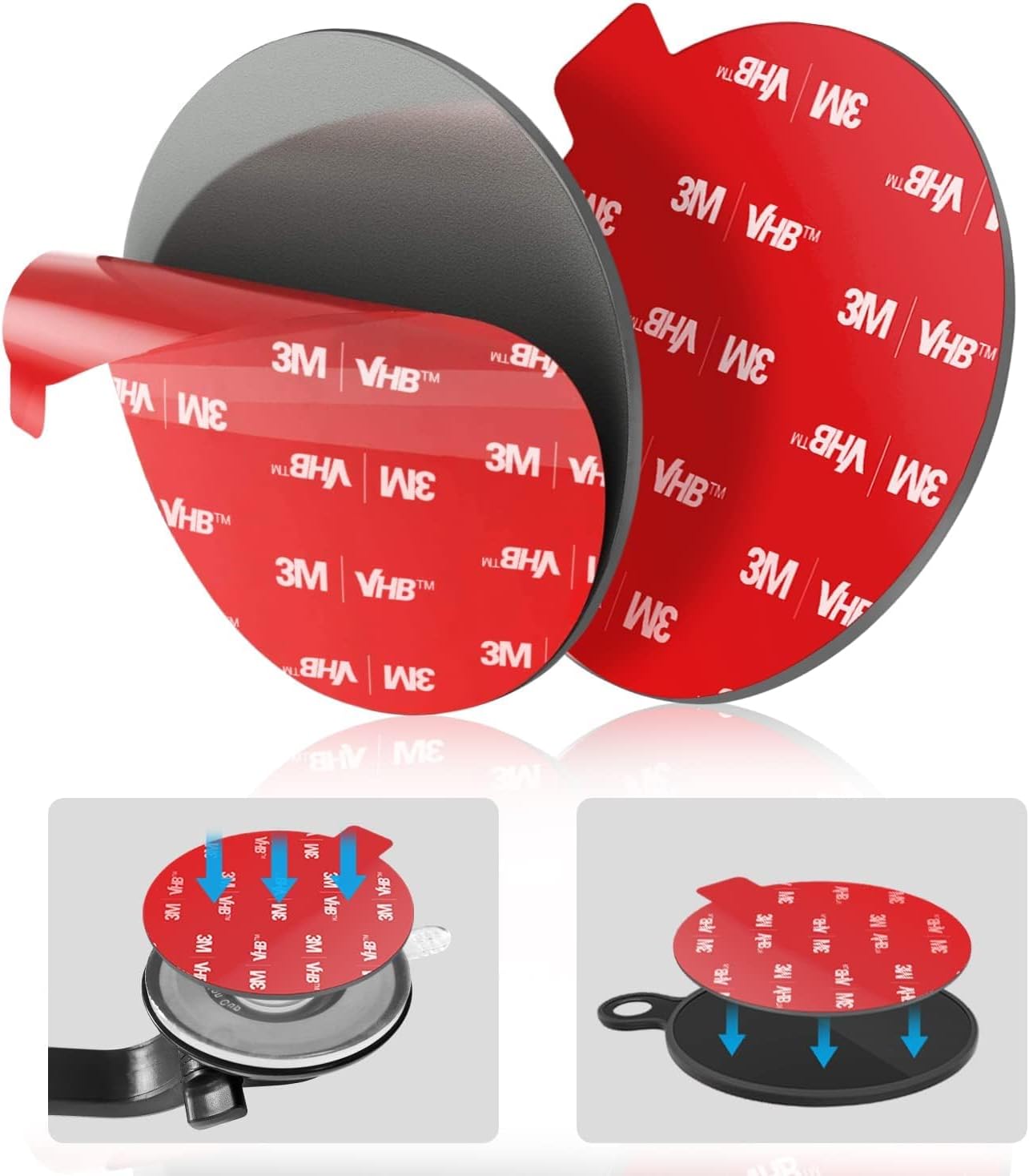 volport Super Strong Sticky Adhesive Pads 2.76"/70mm Dashboard Pad Mounting Disk Adhesive Replacement Tape Double Sided Stickers for Suction Cup Dashboard Phone Holder & Windshield Car Mount, 2 Pack