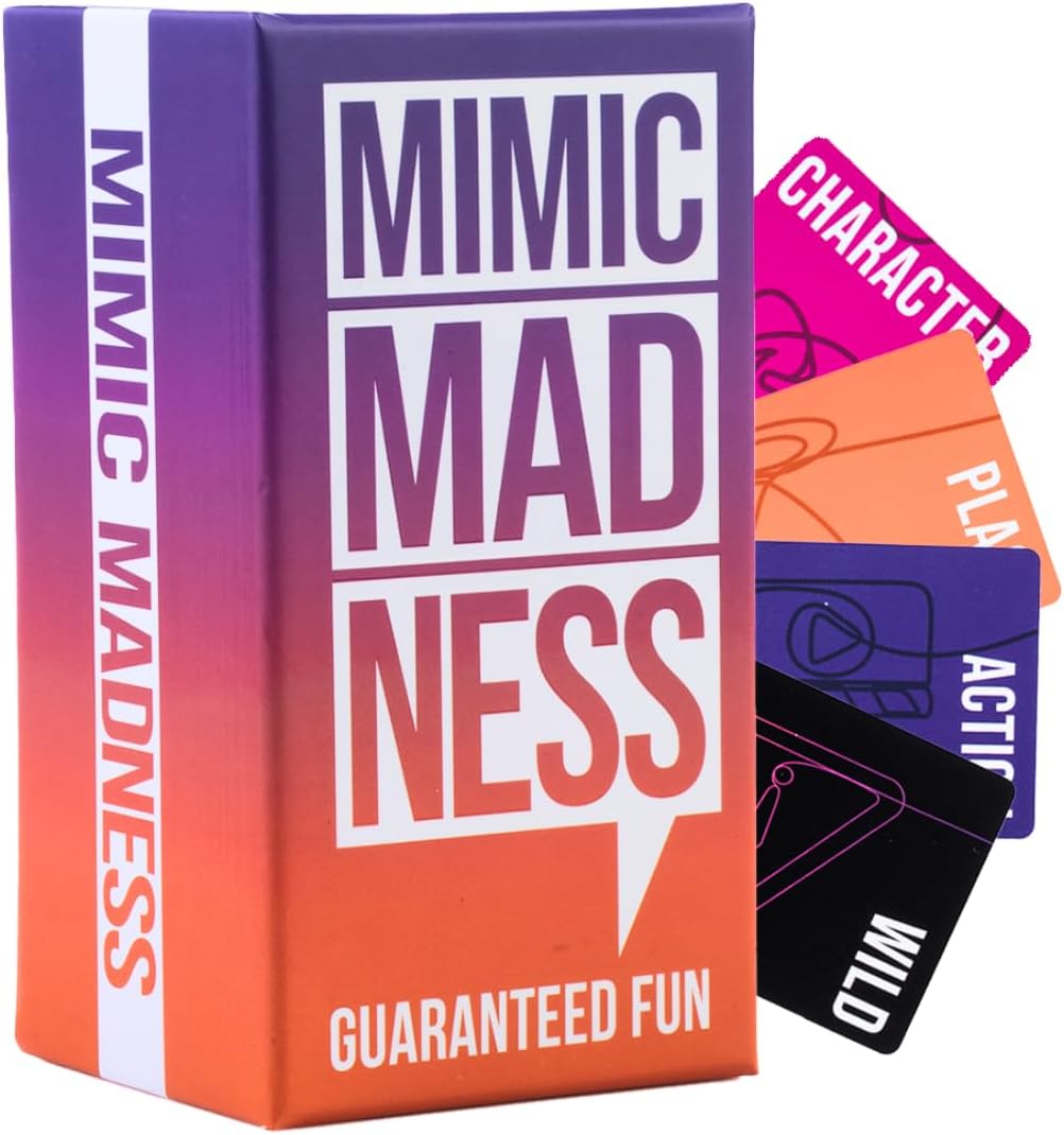 Mimic Madness by Why Don't We - Fun Charades Games for adults - Board Games for adults - Party Games Adult with 210 Cards