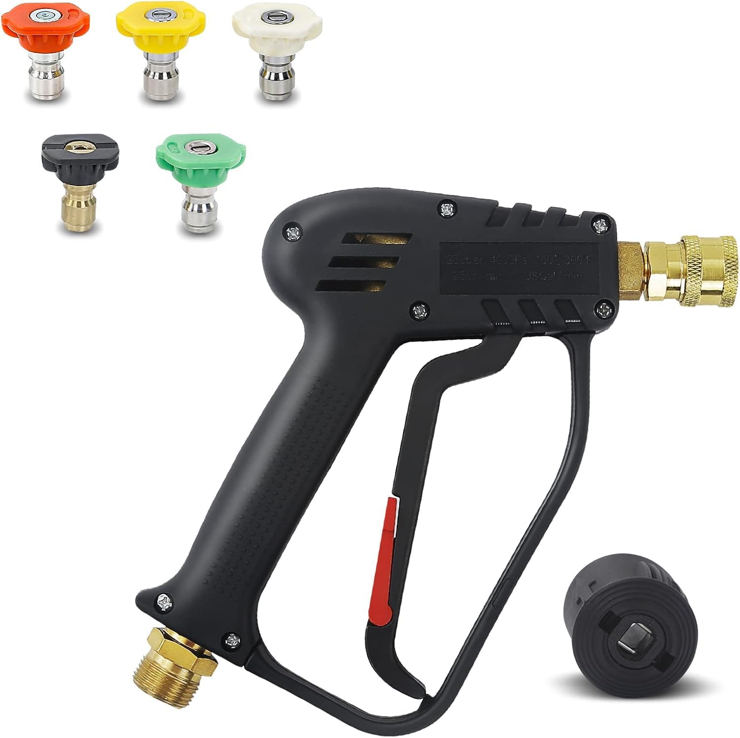 Fai Top 4000PSI High Pressure Washer Gun with M22 14MM Hose Connector, Nilfisk/Bosh Quick Connector, Car Wash Gun Panel Gun for Car Cleaning