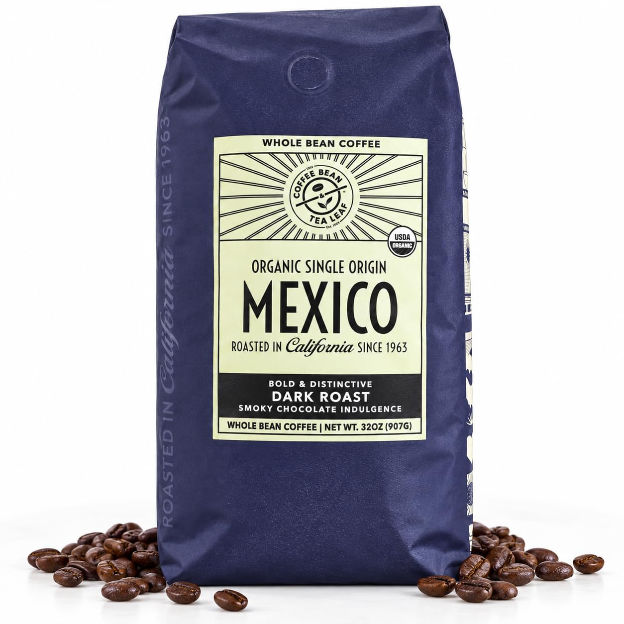 Coffee Bean & Tea Leaf Organic Mexican Dark Roast Whole Bean Coffee 32oz