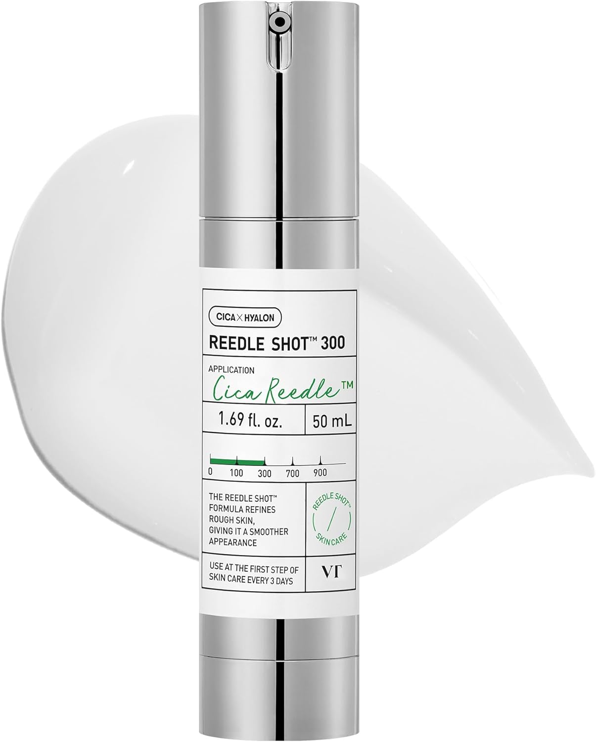 VT COSMETICS CICA Reedle Shot 300, Spicule Microneedling Serum for Pore Care & Exfoliation, Exosome & Centella Asiatica for Glass Skin, Smooth Skin Texture, Korean Skin Booster (1.69 Fl Oz / 50ml)
