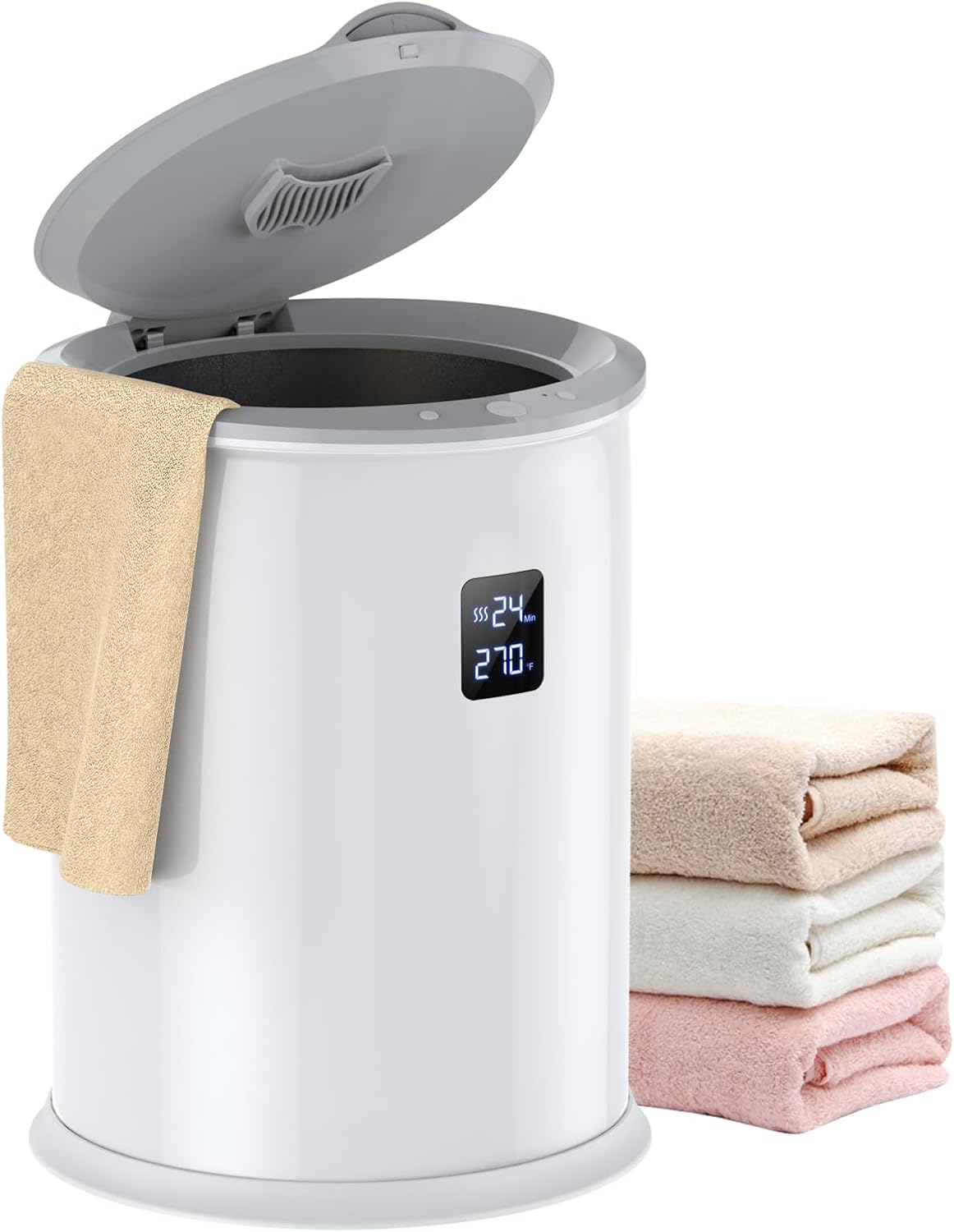 Large Towel Warmer for Bathroom, Luxury Hot Towel Warmer with Timer, LED Display Time and Temperature, Insulation Effect Up to 150 Minutes, Delay Time Up to 24 Hours, Best Ideals