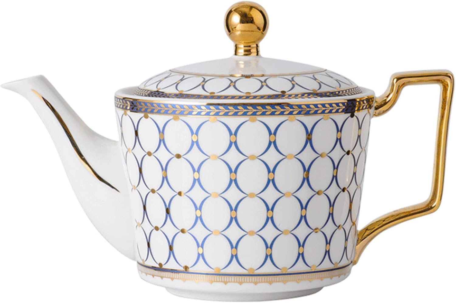CWLWGO- Royal Teapot,European style Ceramic Tea Pot, Blooming & Loose Leaf Teapot - 24 Ounce,Not included Removable Stainless Steel Infuser.