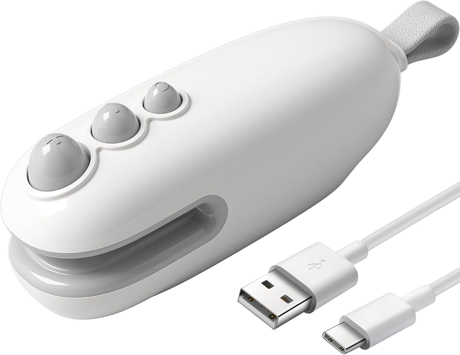 MORNIIE Mini Bag Sealer, Heat Sealer with Cutter, Rechargeable Bag Sealer, Handheld Heat Sealer Machine with Magnetic, Portable Bag Sealer Heat Seal for Keep Food Fresh and Snacks Crispy. White