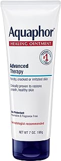 Aquaphor Healing Ointment Advanced Therapy Skin Protectant, Body Moisturizer for Dry Skin, Minor Cuts and Burns, Dry Cuticles, Cracked Heels, Hands and Lips, 7 Oz Tube