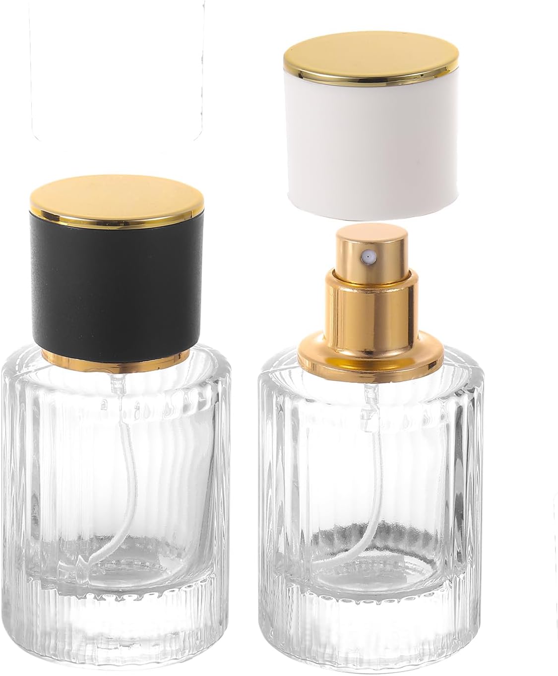 Vintage Perfume Bottles, 2 Packs 30ml Glass Cologne Refillable Perfume Bottle Atomizer Travel, Empty Clear Perfume Spray Bottle Essential Oil Container Sprayer Cologne Atomizer for Men