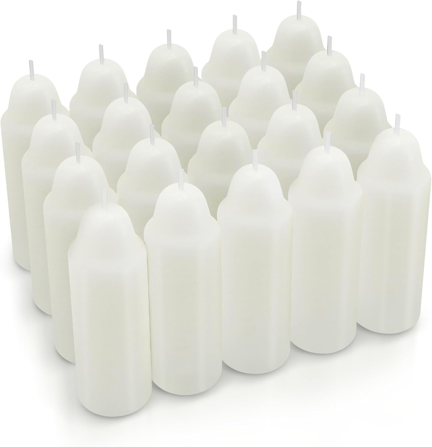 12-Hour White Candles Compatible with Candle Lanterns, Long-Burning Candles for Outdoor, Camping, Emergency, Survival Emergency Preparedness- 20Pack