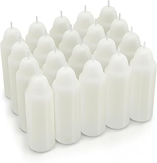 12-Hour White Candles Compatible with Candle Lanterns, Long-Burning Candles for Outdoor, Camping, Emergency, Survival Emergency Preparedness- 20Pack