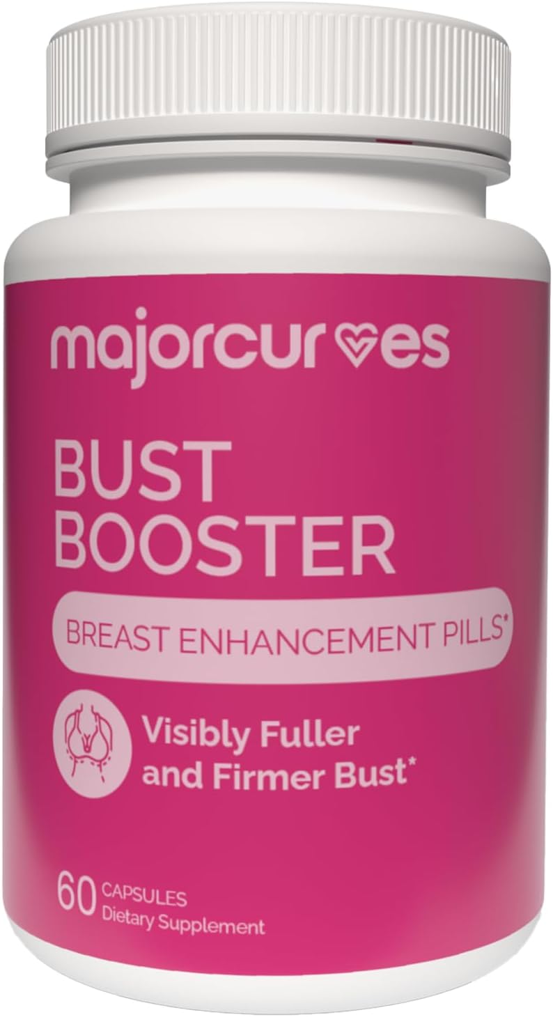 Bust Booster Breast Enhancement Pills – Natural Supplement for Breast Growth, Firmness, Fuller Shape, Curvier Bust, Rounder Cleavage, Volume Boost – Made in USA