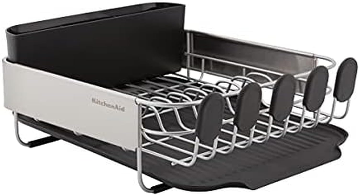 KitchenAid Compact Stainless Steel Dish Rack, 16.06-Inch, Black