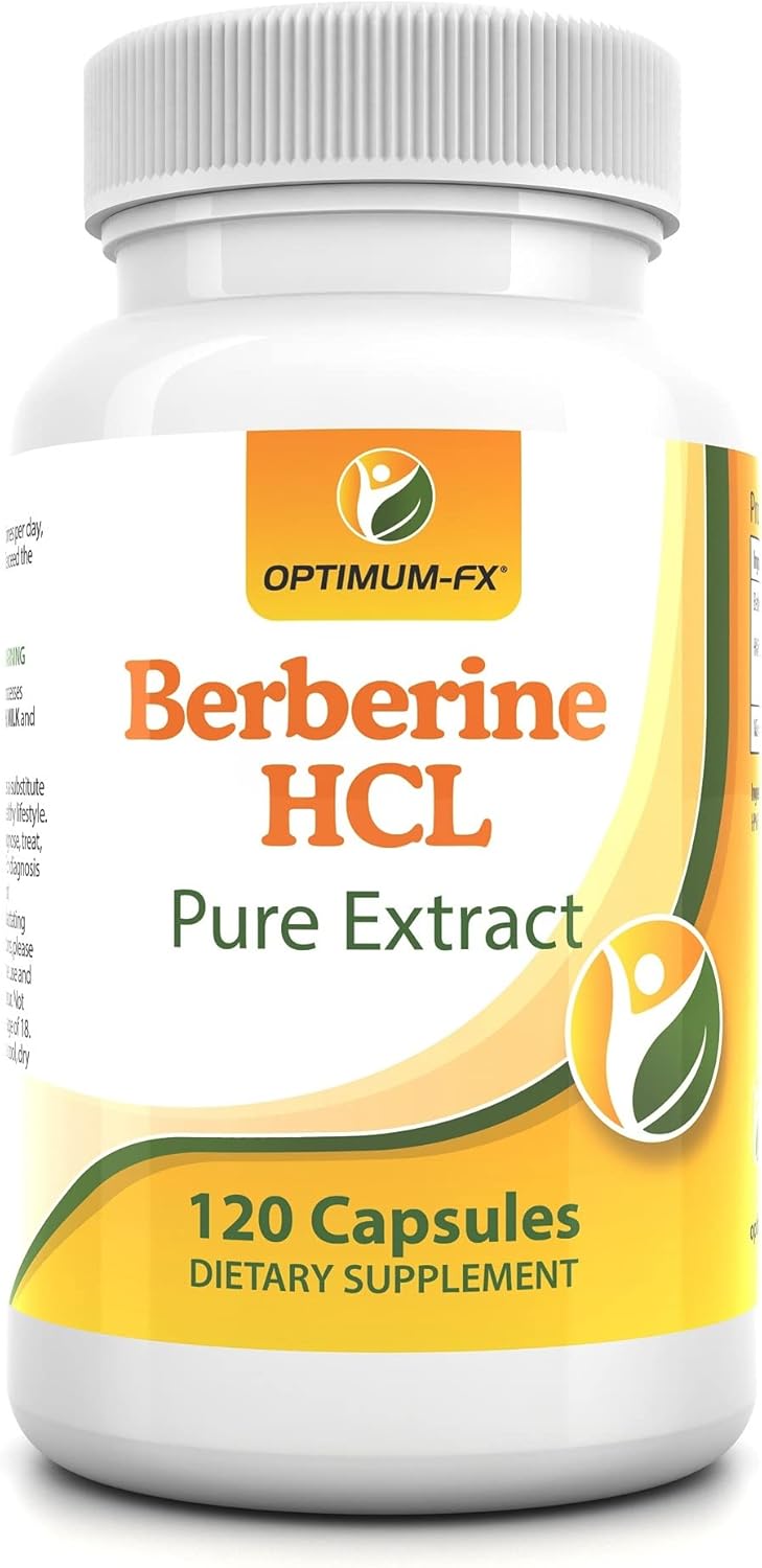 Berberine HCL 50,000 mg Pure Natural Extract - 500 mg at 100:1 – 120 High Strength Capsules