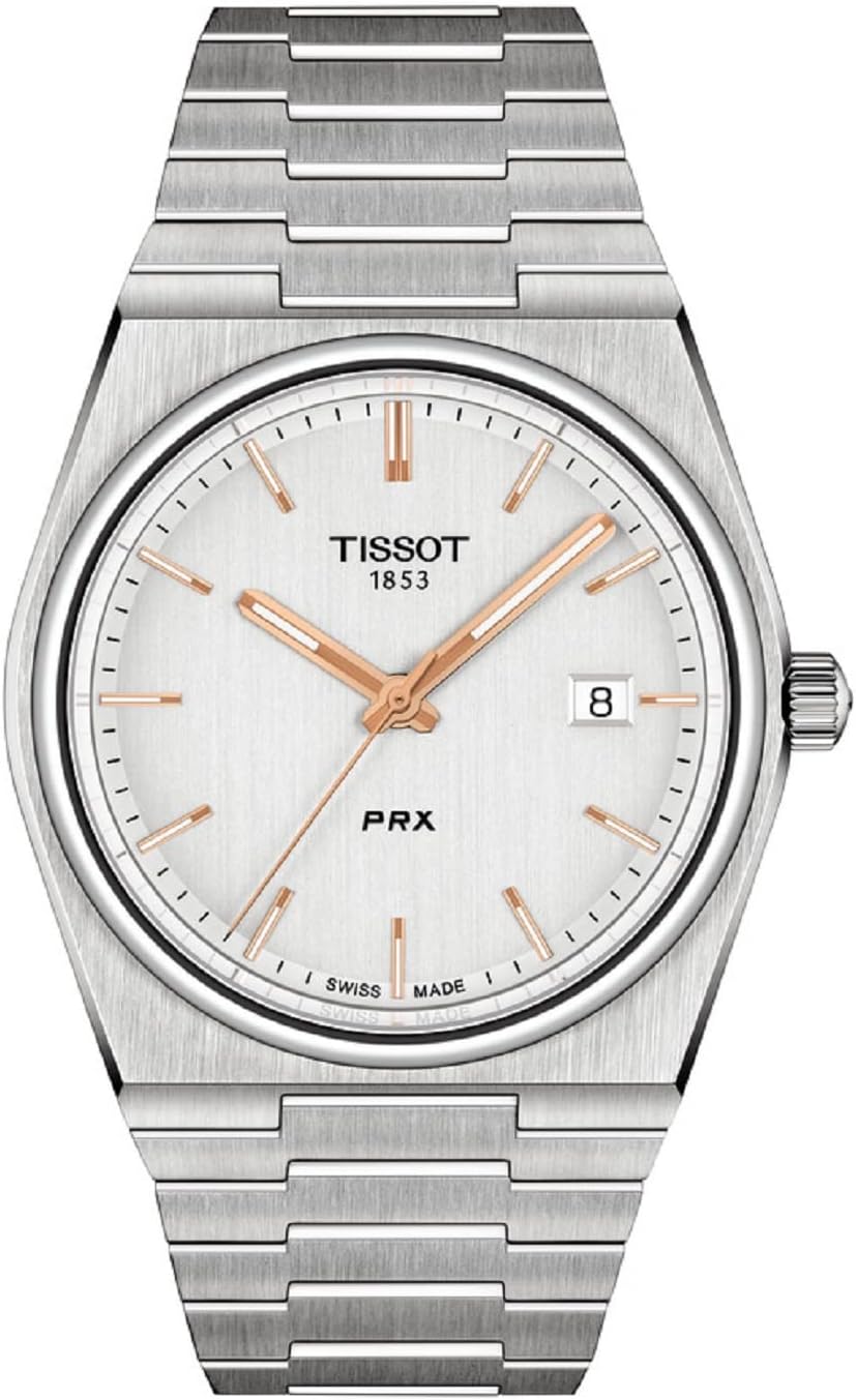 Tissot mens PRX 316L stainless steel case Dress Watch Grey T1374101103100