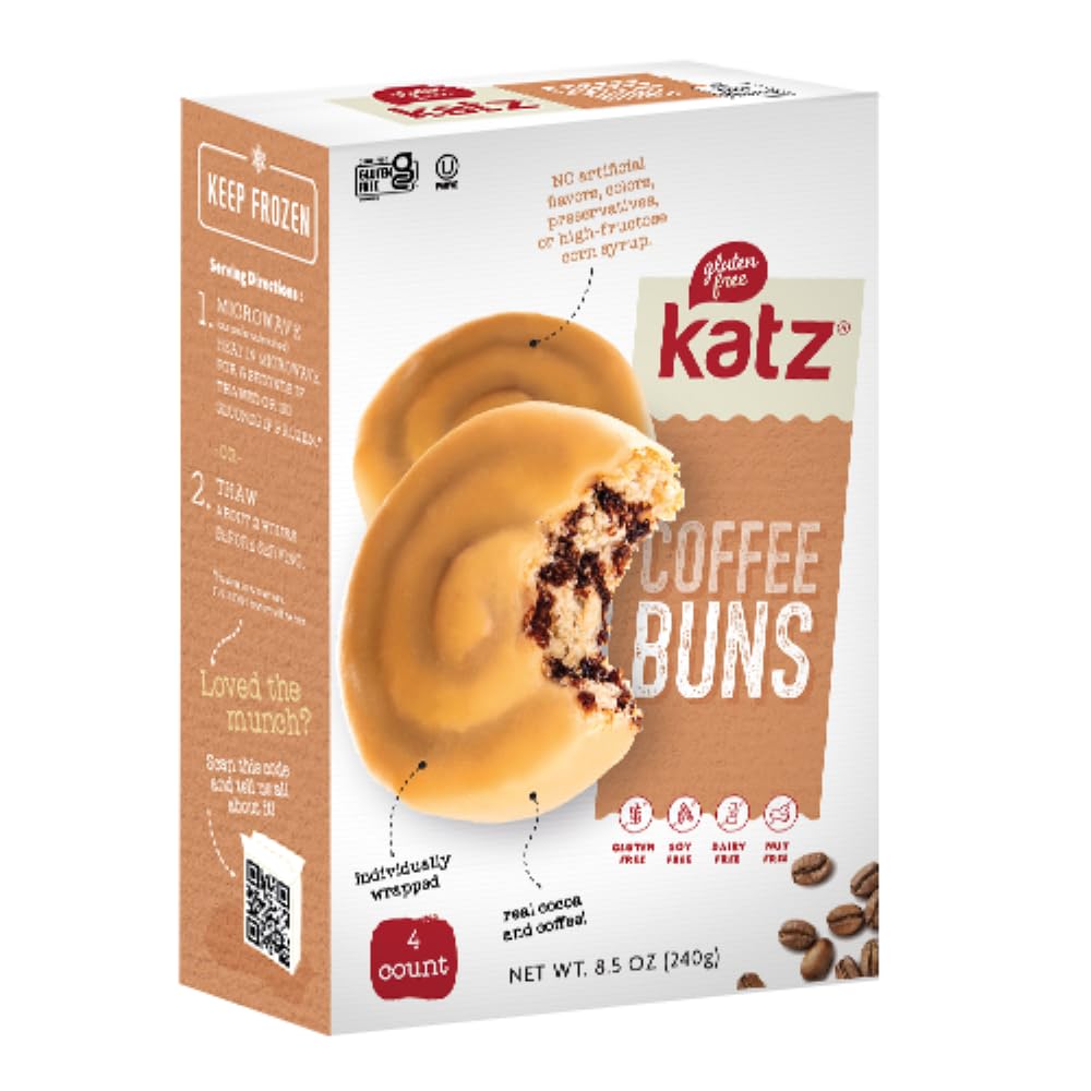 Katz Gluten Free Coffee Buns. Individually Wrapped Free of Dairy, Tree Nut, Peanut, and Soy. 8.5oz (1Pk)