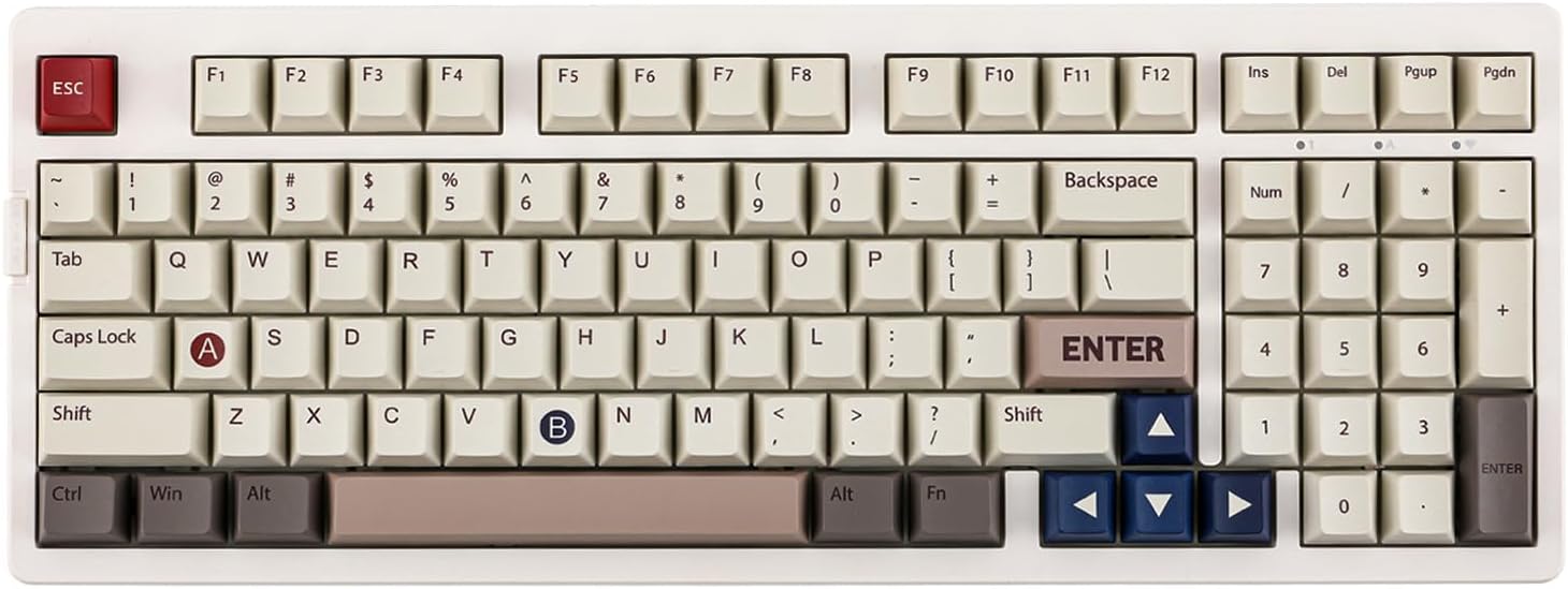 EPOMAKER EK98 Wireless Gaming Keyboard, Tri-Mode Bluetooth/2.4Ghz/USB-C Wired Mechanical Keyboard, Hot Swappable Creamy Keyboard, RGB Backlit Custom Keyboard (White, Zebra Switch)