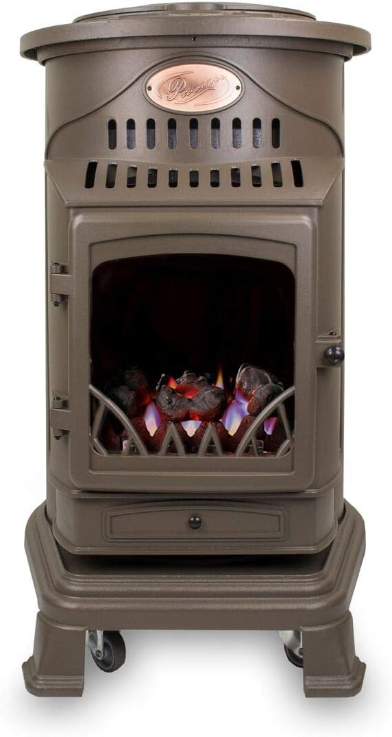 Calor Provence 3kw Portable Flueless Gas Stove Heater (Honey Glow Brown)