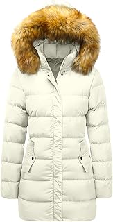 Szory Women's Winter Down Thicken Jacket Puffer Parka Coat with Removable Fur Hood