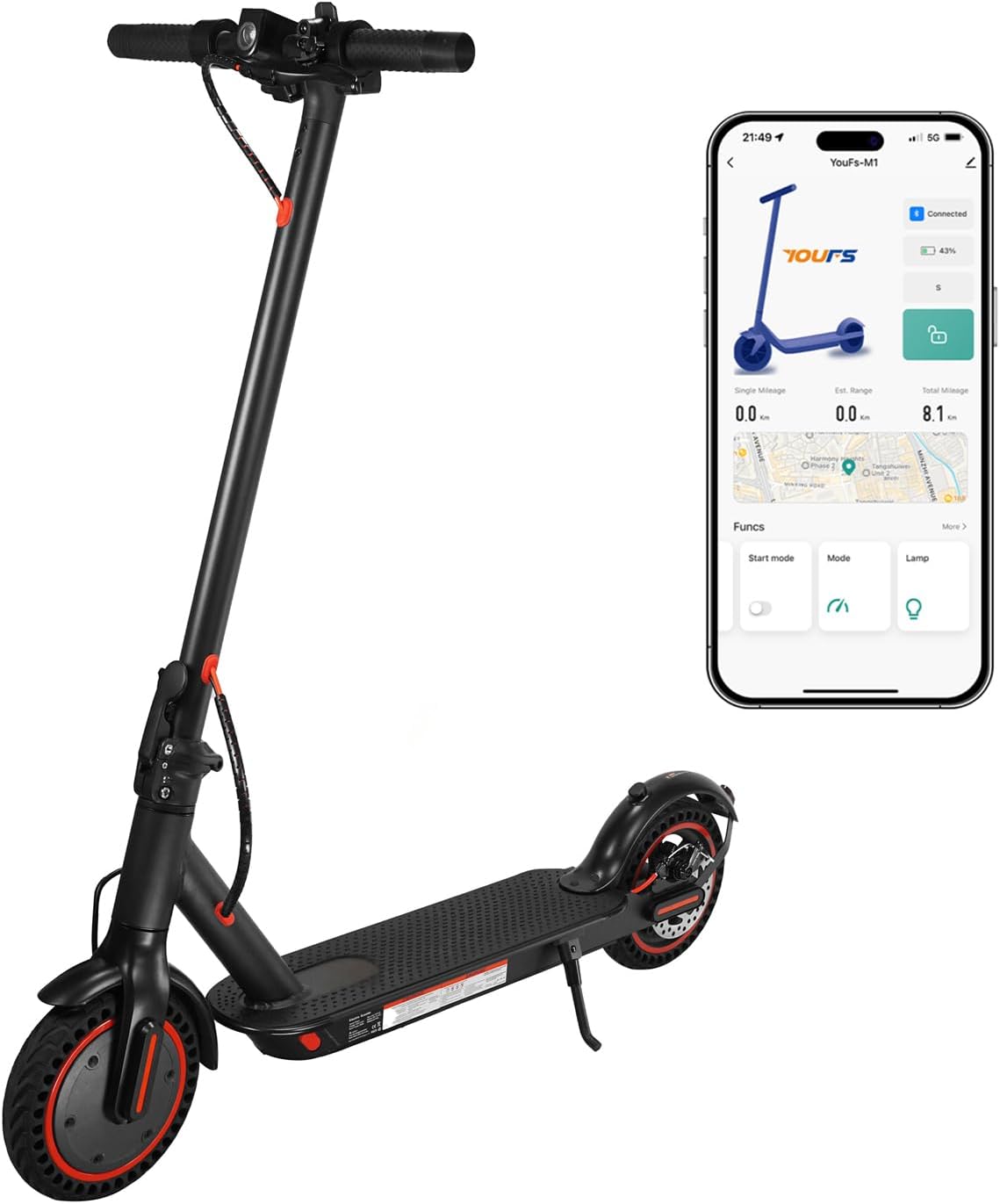 Electric Scooter Adults 350W Powerful Motor 3 Speed Modes 25-30Km Range Dual Braking System e Scooter Foldable Aluminum Alloy Electric Scooters with 8.5” Solid Tires Max Load 120Kg