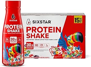 Six Star Kellogges 30g Loops Protein Shake, (Pack of 15) | 160 Calories, 24 Vitamins and Minerals 1g Sugar |Muscle Building & Recovery Plus Immune Support | Muscle Builder for Men & Women | 11 Fl oz Bottle , 15 pk
