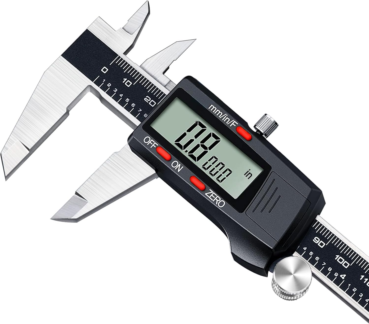Kynup Caliper Measuring Tool, Digital Micrometer Caliper Tool, Vernier Caliper with Stainless Steel, Large LCD Screen, Auto - Off Feature, Inch Metric Fraction Conversion (6Inch/150mm)