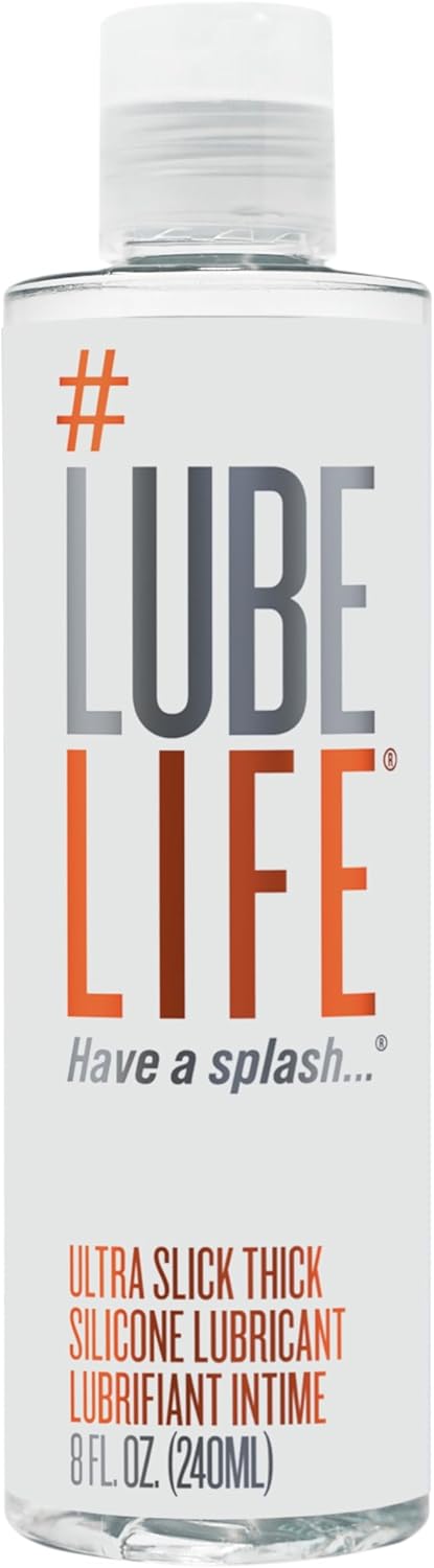 Lube Life Ultra Thick Slick Silicone-Based Lubricant, Water Resistant, Thick Silicone Lube for Men, Women and Couples, 240 ml