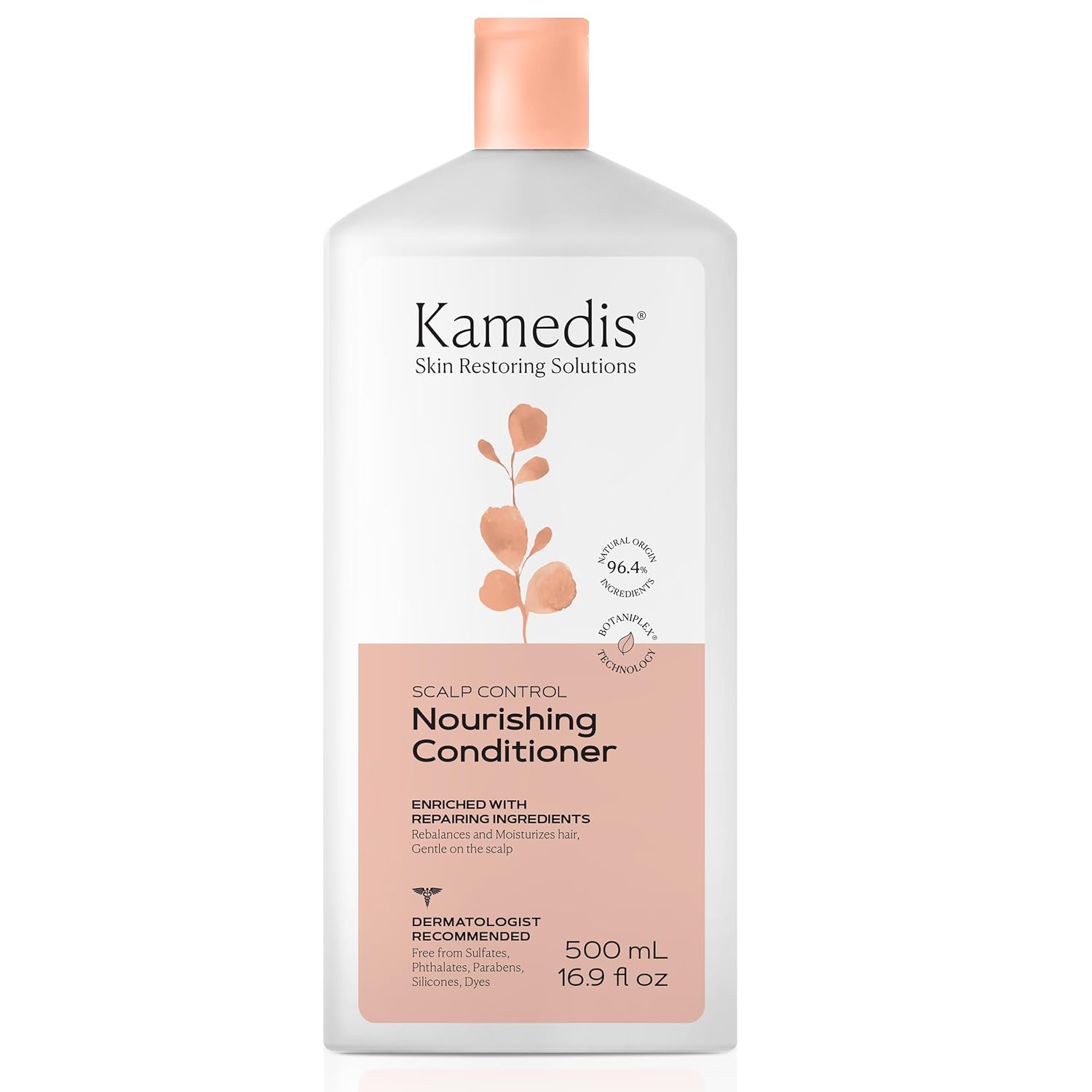 KAMEDIS Hair Conditioner Botanicals-Based. Moisturizer for Dry Damaged Hair & Sensitive Scalp. For Anti Dandruff & Seborrheic Dermatitis Scalp Treatment. Fragnance Free. 16.9 Fl Oz.