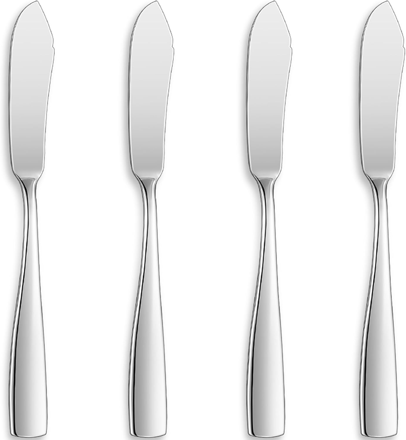 KEAWELL Premium 4-Piece 7" Louis Butter Knives, 18/10 Stainless Steel, Dishwasher Safe