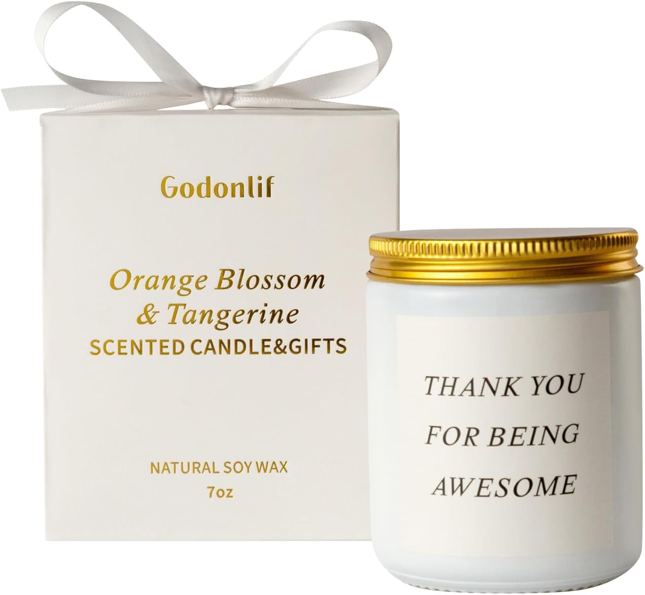 GODONLIF Birthday Gifts for Women, Scented Candles for Dad, Thoughtful Gift for Him or Her, Natural Soy Wax Candle for Women, Cozy Home Decor for Relaxing Moments, Orange