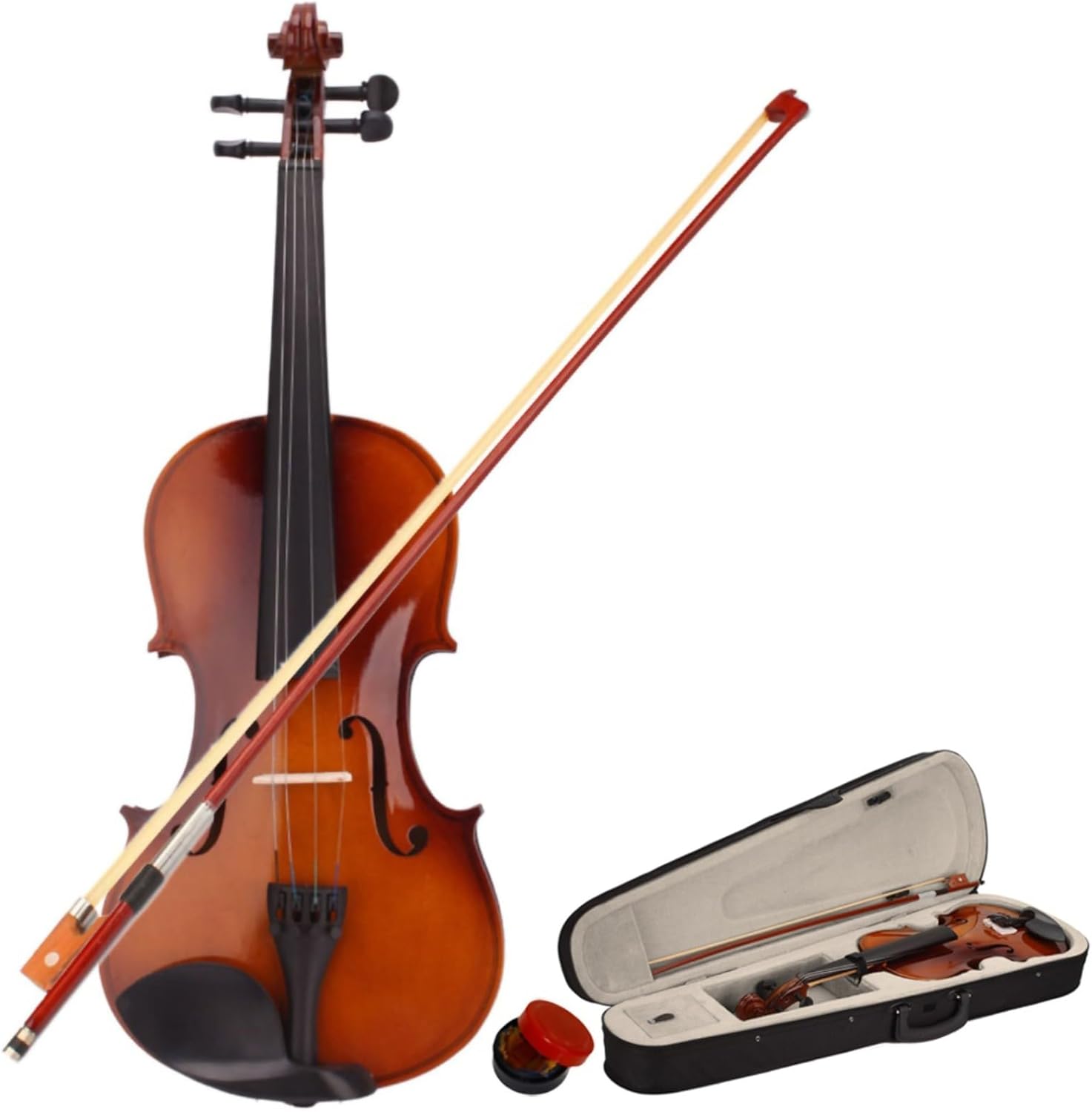 LALAHO 4/4 Violin for Beginners Students, Full Size Violin, Acoustic Fiddle Set with Portable Case, Premium Bow, Premium Rosin (Natural)