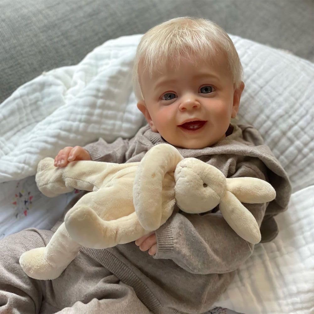 Zero pam Reborn Baby Dolls Age 3+ Boy 60CM Smiling Realistic Baby Doll That Look Real Looking Babies Real Silicone Baby Doll Soft Bodied Life Size Baby Dolls For Girls