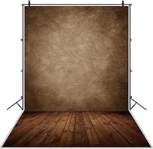 6x8ft Dark Brown Wall with Wooden Floor Photography Backdrop Newborn Baby Photoshoot Abstract Brown Wood Portraits Photo Background Photographer Props