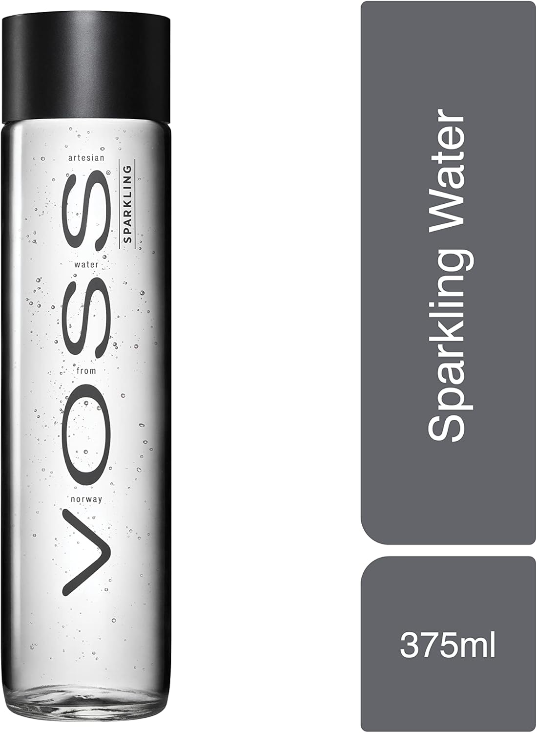 Voss Water Artesian Sparkling Water, Carbonated Water, 375 ml Glass Bottle