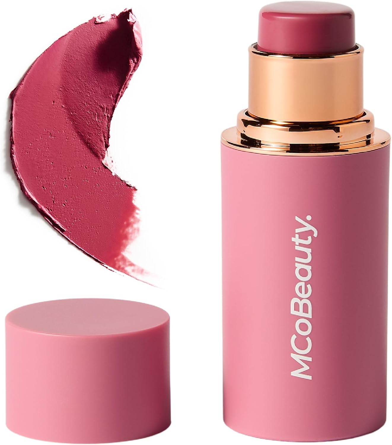 MCoBeauty Baby Face Cream Blush Stick - Lucy - Cheek & Lip Tint Stick | Deep Rose Shade, Natural Flush For Cheeks & Lips, Jojoba Infused, Vegan & Cruelty Free
