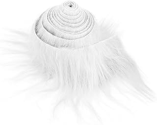 Lusofie Shaggy Plush Faux Fur Fabric Precut Strips 2x60inch White Fur Fluffy Fuzzy Craft Fur for Gnomes Beard Santa Claus Hair Dwarf Cosplay Costume DIY Craft Christmas Decoration