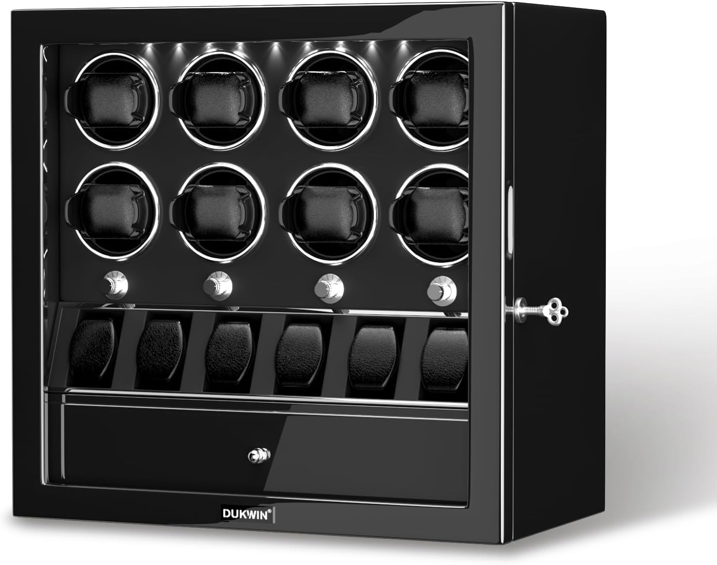 DUKWIN Watch Winder for Automatic Watches Piano Paint 4 Modes Quiet Motor