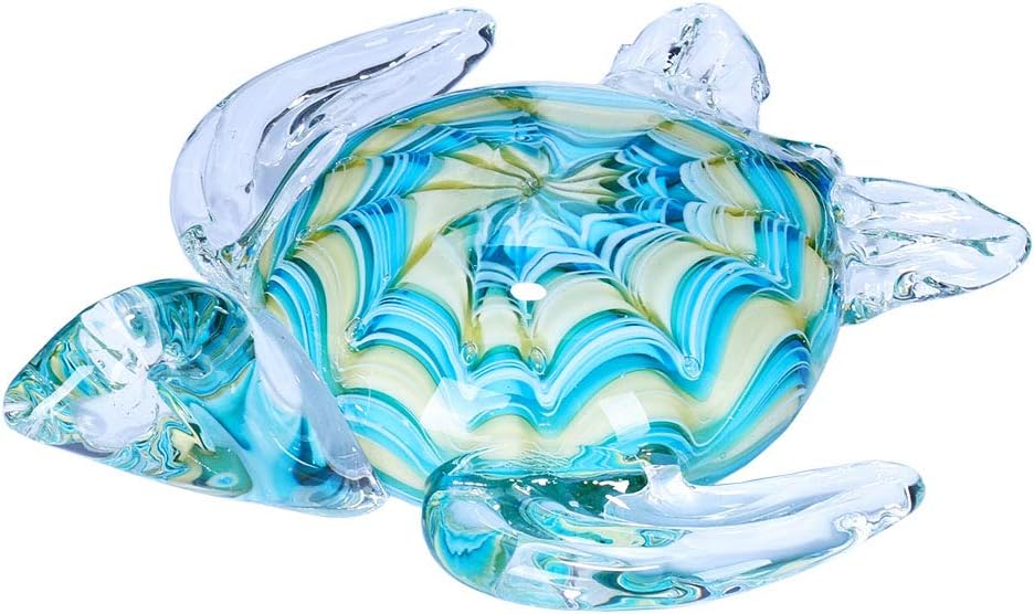 QFkris Qf Handmade Glass Figurine Blown Sea Turtle, Glass Sculpture, Home Decor, Birthdat Present