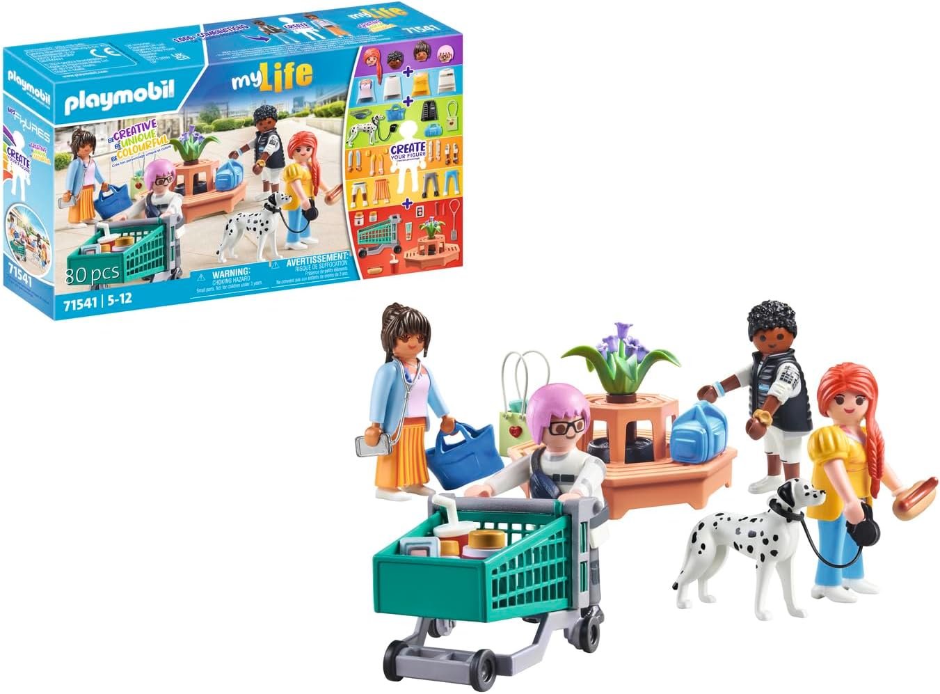 Playmobil Toy Figures Playset MyLife: MyFigures Shopping (80 pieces, Ages 5+, Unisex)