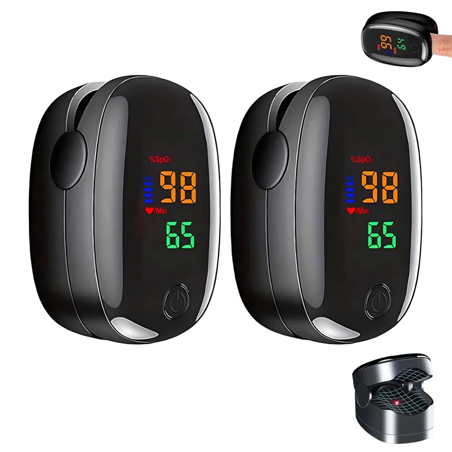 Non Invasive for Meter-Glucose monitor no pricking glucose meters, 2025 Upgraded Blood Sugar Monitors for Home or Outdoor Use-2PCS-W1