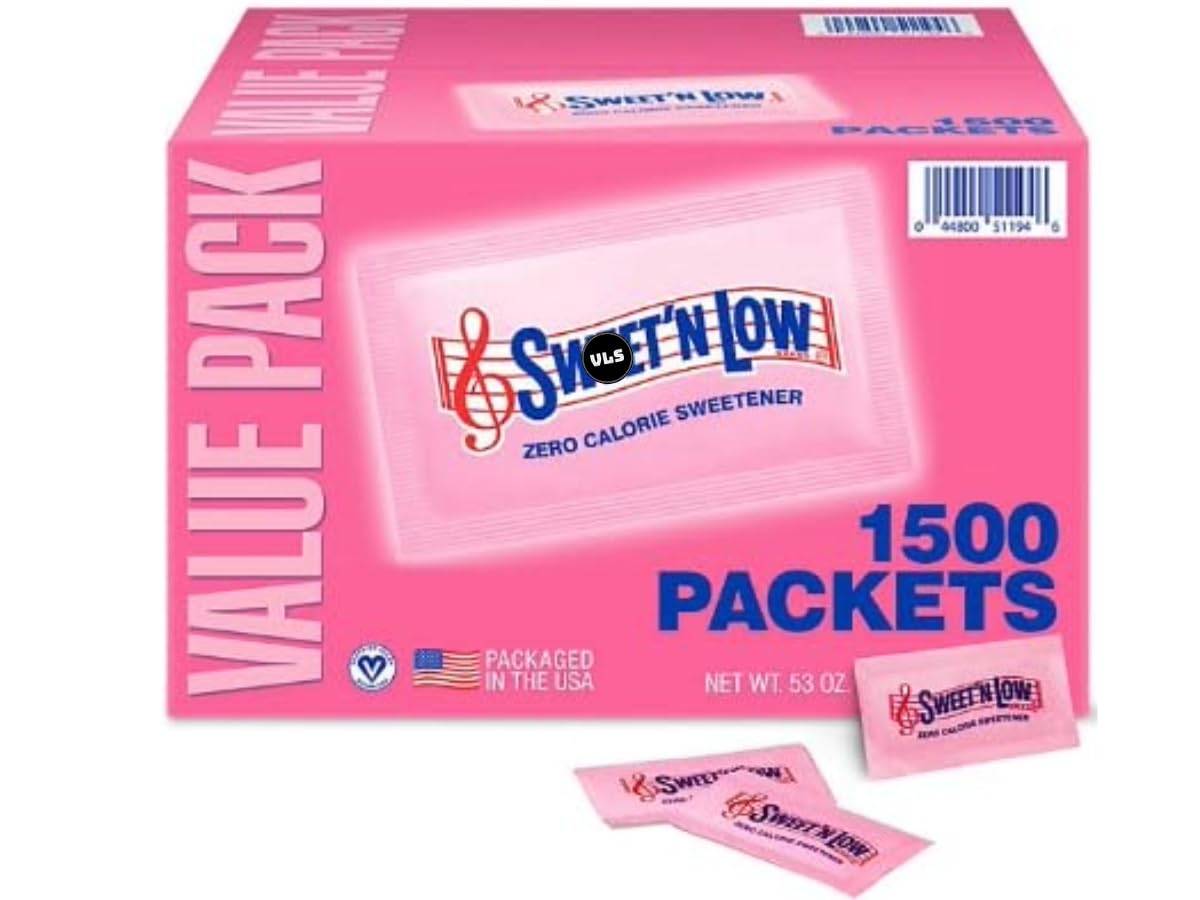 Swweet Low Zeero-Calorie Sweetener 1500 Packets, Sweet and Low Sugar Substitute for Coffee Bulk Pack, N, Sweet Low, Sugar Alternative, Sweetener, Sweet Low, Travel Size Packets Plus Vsl STicker