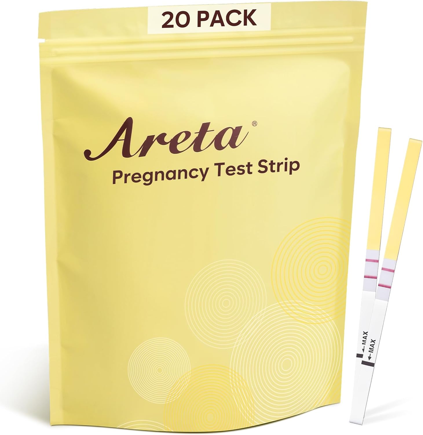 Areta Pregnancy Test Strips: 20 Pack hCG Tests - Highly Accurate Kit for Rapid Results The Day After Your Missed Period