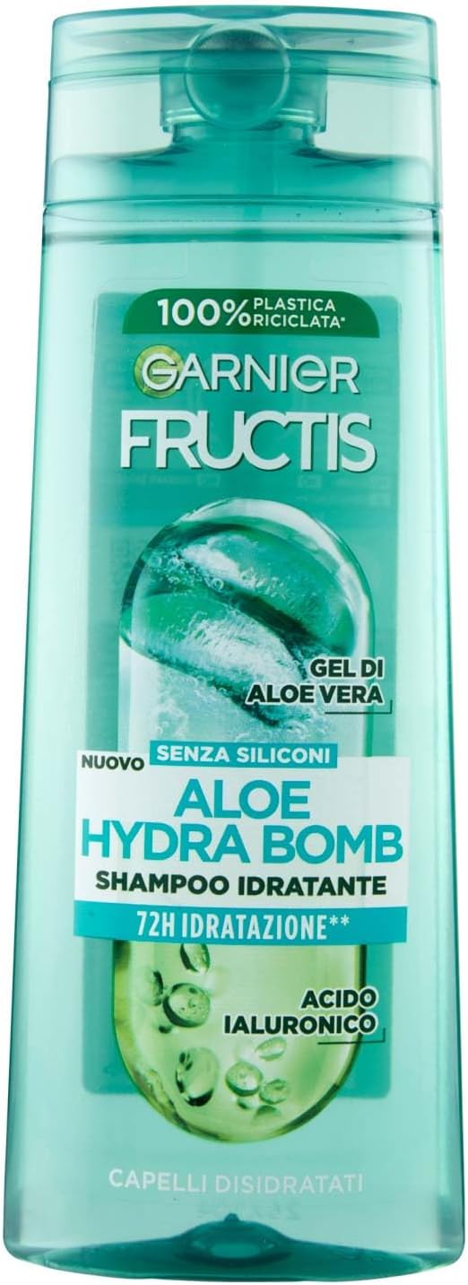 Garnier Fructis Moisturising Shampoo for Dry Hair with Aloe Vera for Healthy and Detangled Hair Aloe Hydra Bomb 250ml