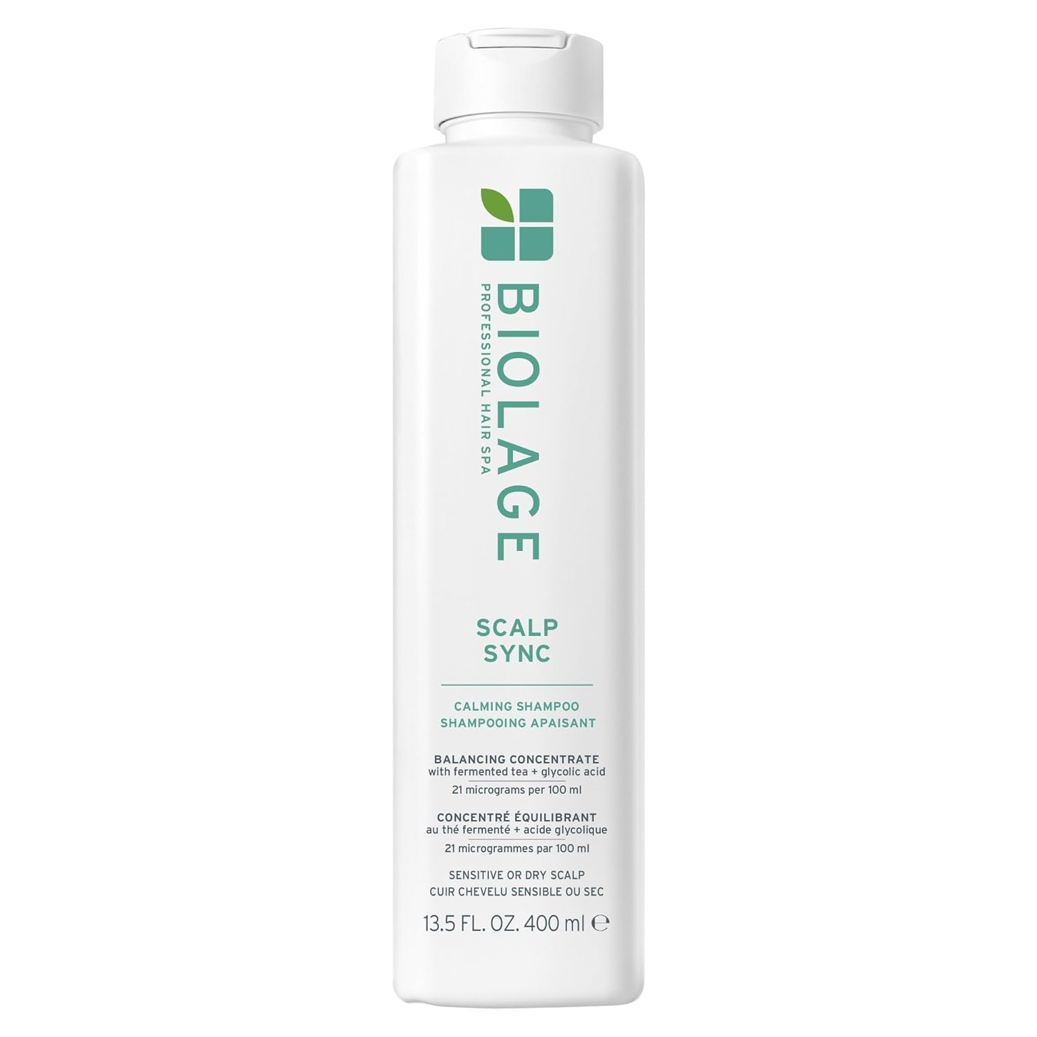 Biolage Scalp Sync Calming Shampoo - Gently Cleanses Dry & Sensitive Scalps, Hydrates & Soothes, Fermented Tea Blend & Glycolic Acid, Vegan & Paraben-Free