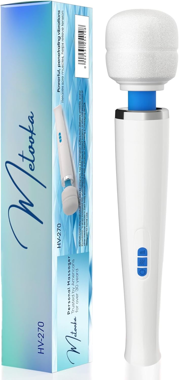 Therapeutic Cordless Massager - Powerful Massage Tool Handheld 8 Speeds 20 Patterns - Rechargeable Hand Massagers for Sore Muscles - Hand Held Massage Tool for Neck & Back