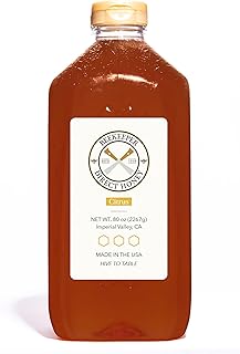 Beekeeper Direct Raw Unfiltered Honey - Real Raw Citrus Honey - All Natural Non-GMO Pure Gourmet Honey - Local California Orange, Grapefruit, and Lemon Honey (5lbs Squeeze Bottle)