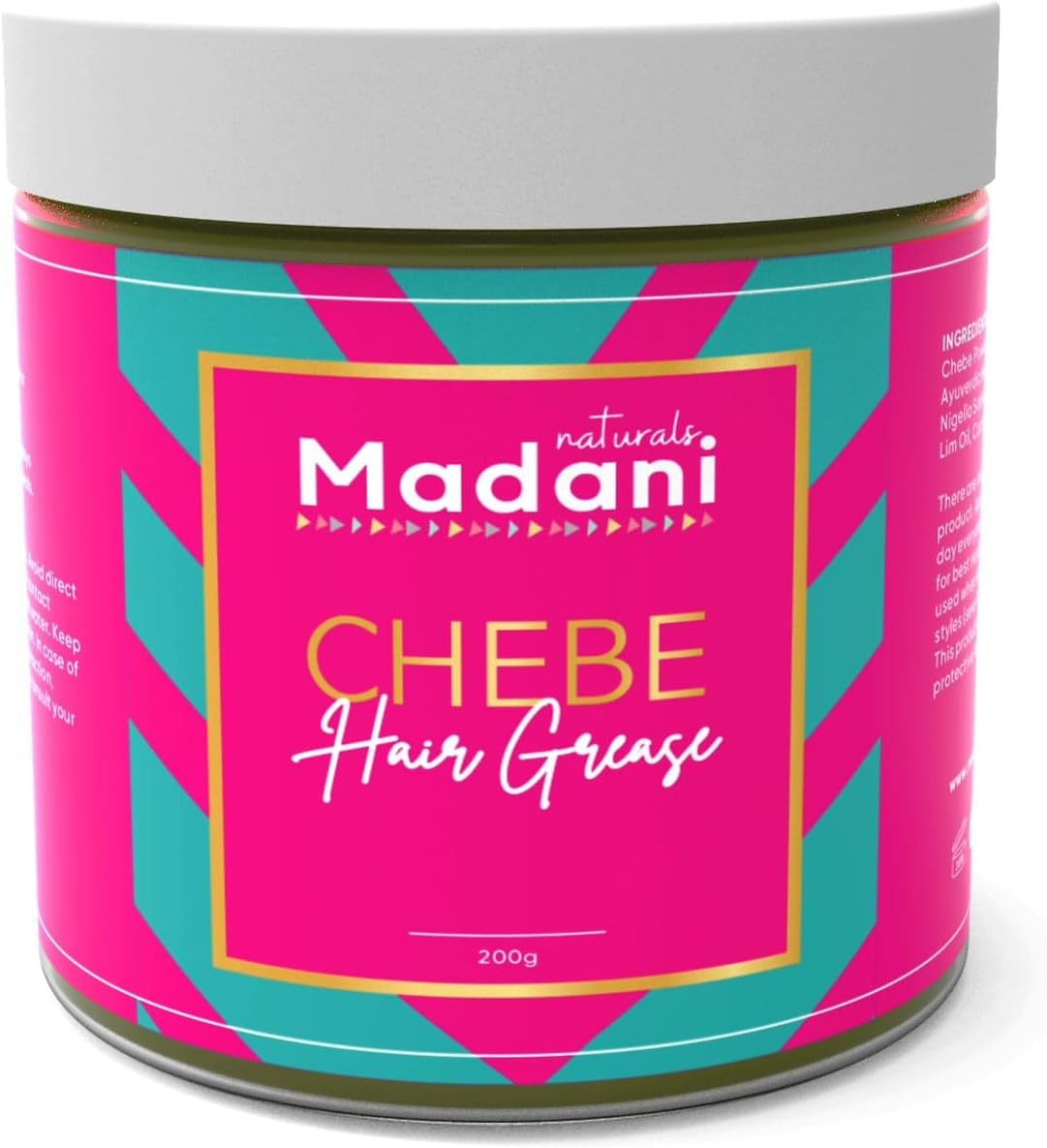 Madani Pure Chebe Hair Growth Grease with Rosemary Oil - Hair Thinning and Hairloss Treatment for Men & Women, Vegan Hair Regrowth Butter, Scalp Moisturizer and Treatment