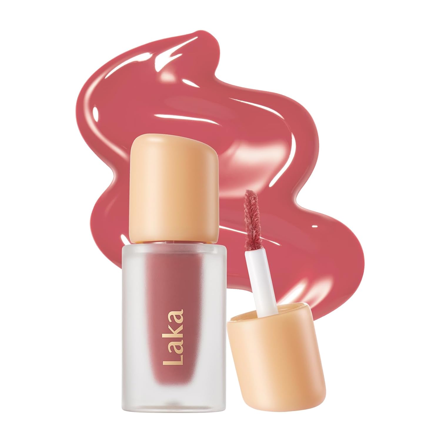 Laka Fruity Glam Lip Tint Mini, Glowing Lip Stain with Wide Color Spectrum, Hydrating & Lightweight Texture, Long-Lasting Bold Stain, Non-Sticky, Vegan, K-Beauty​ (103 Humming)