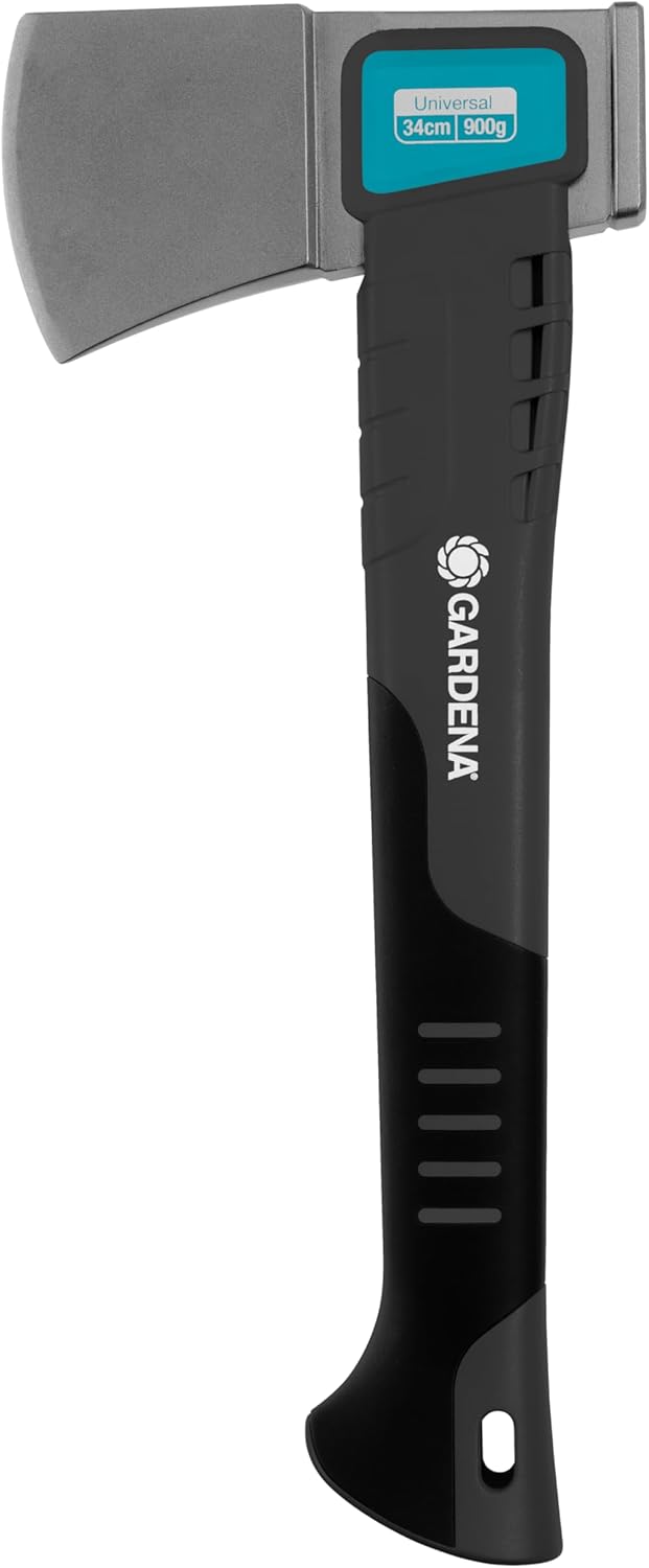 GARDENA-Purpose 900 B: Handy Axe For GARDEN And Outdoor Activities, For The Preparation Of Kindling, Special Coating (8713-48), Black/Grey