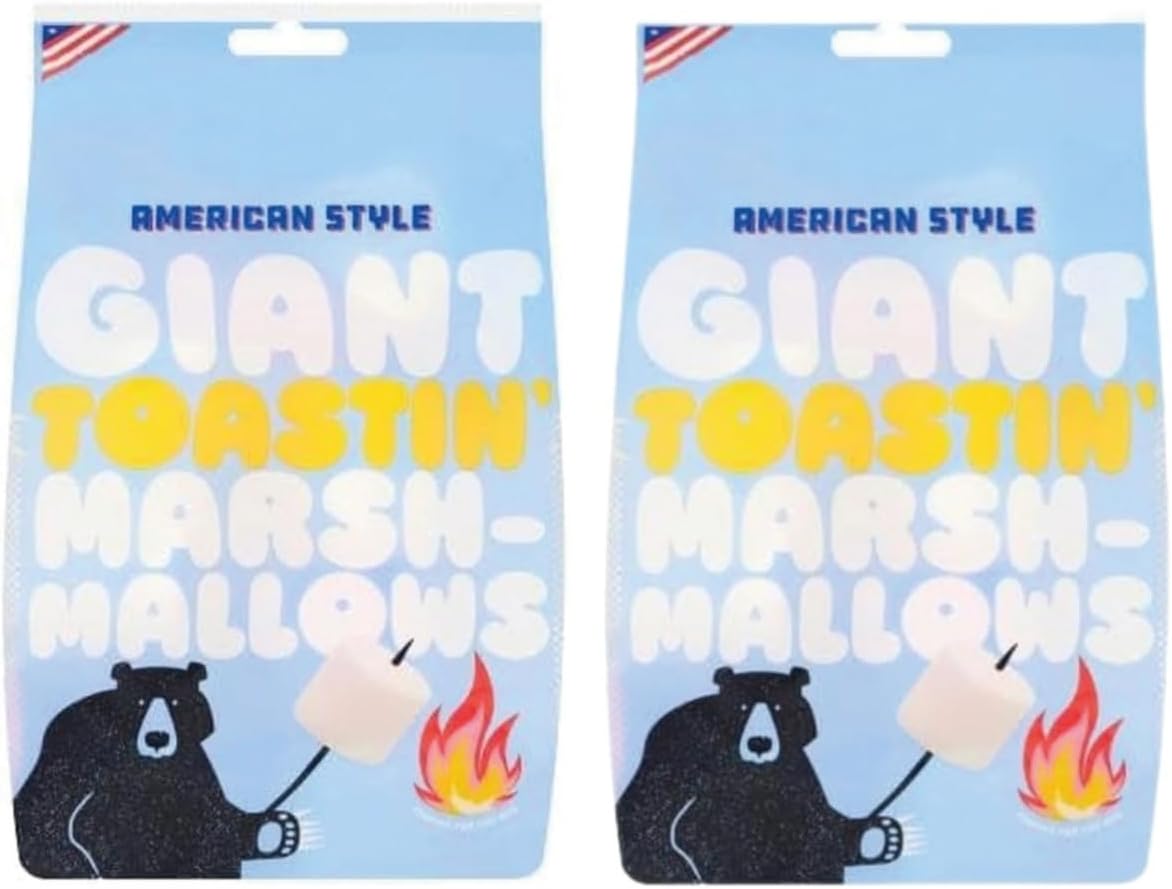 Epicc Snax Co. American Style Giant Toastin' Marshmallows | 500g (Pack of 2) | Perfect for Barbeque, Bonfire Roast and Halloween | Gluten Free | Delicious Pillowy Hunks
