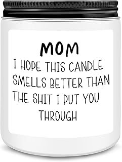Homsolver Mothers Day Gifts from Daughter Son,Gifts for Mom,Mom Gifts,Mothers Day Gifts for Moms Her Bonus Mom Mother New Mom Step Mom (mom i Hope This Candle-White)