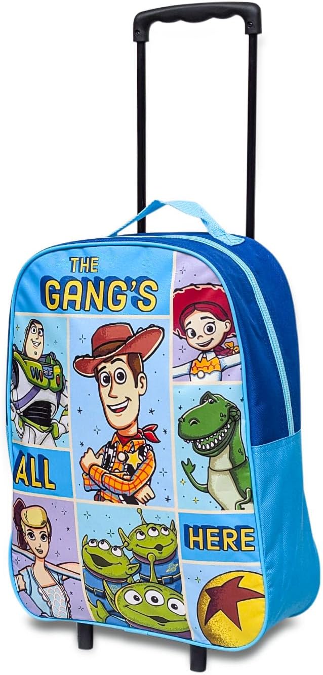 Disney Toy Story Kids Cabin Bag Suitcase for Boys - Lightweight with Wheels & Telescopic Handle - Ideal for Short Breaks, Holidays, Sleepovers, School Trips (Toy Story)